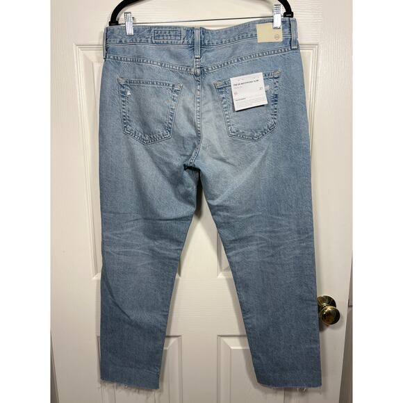 New AG Adriano Goldschmied Ex-Boyfriend Slouchy Slim Fit Light Wash Distressed - Picture 3 of 8